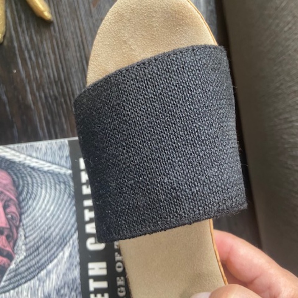 Charleston Shoe Co  Black low wedge Sandals size 37  (6  1/2 - 7)